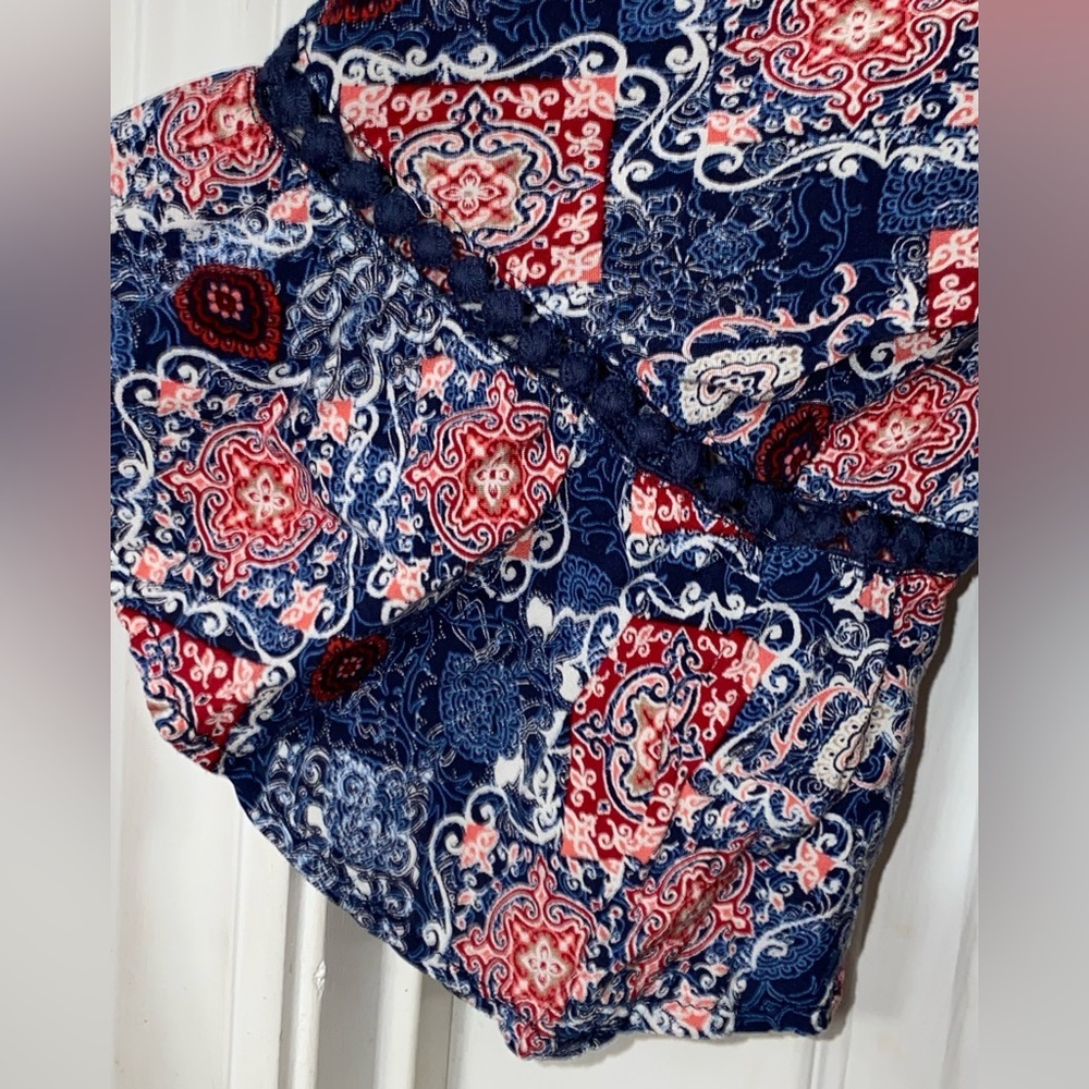 Westport 2X Bohemian Blue and Red Women's Top - Picture 3 of 4